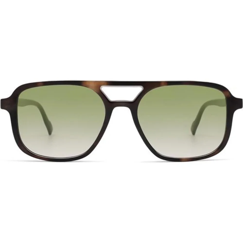 Retro Aviator Sunglasses for Women Men Leopard/Green